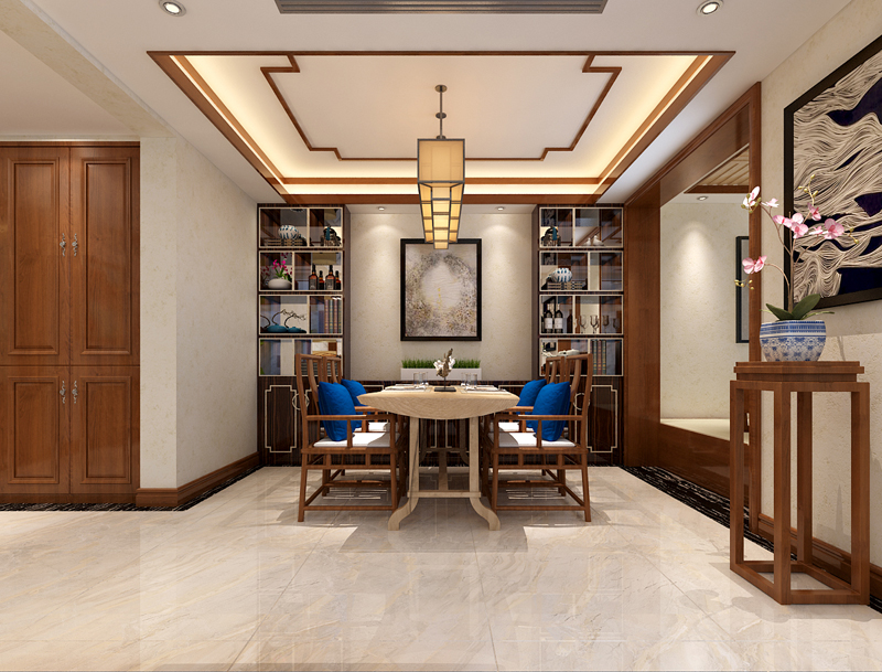 天山熙湖面積138平米三室二廳兩衛(wèi)新中式裝修效果圖 天山熙湖面積138平米三室二廳兩衛(wèi)新中式裝修效果圖