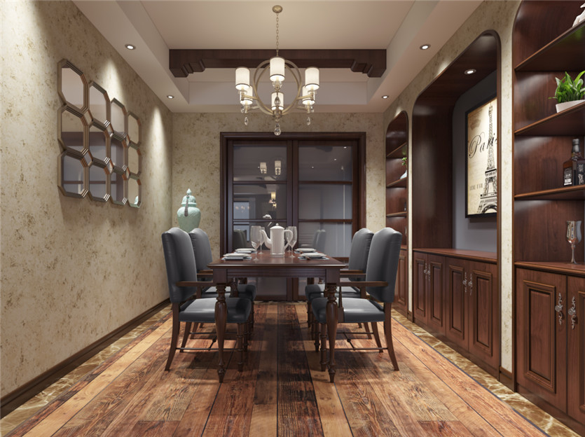 鹿錦苑168平米三室美式風格裝修效果圖