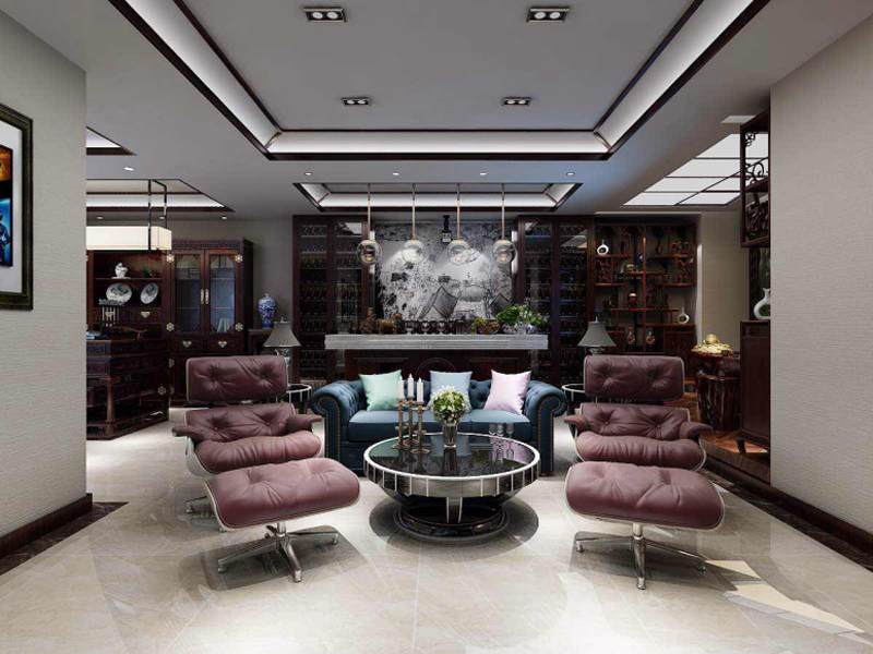 原河名墅400平米別墅新中式風格