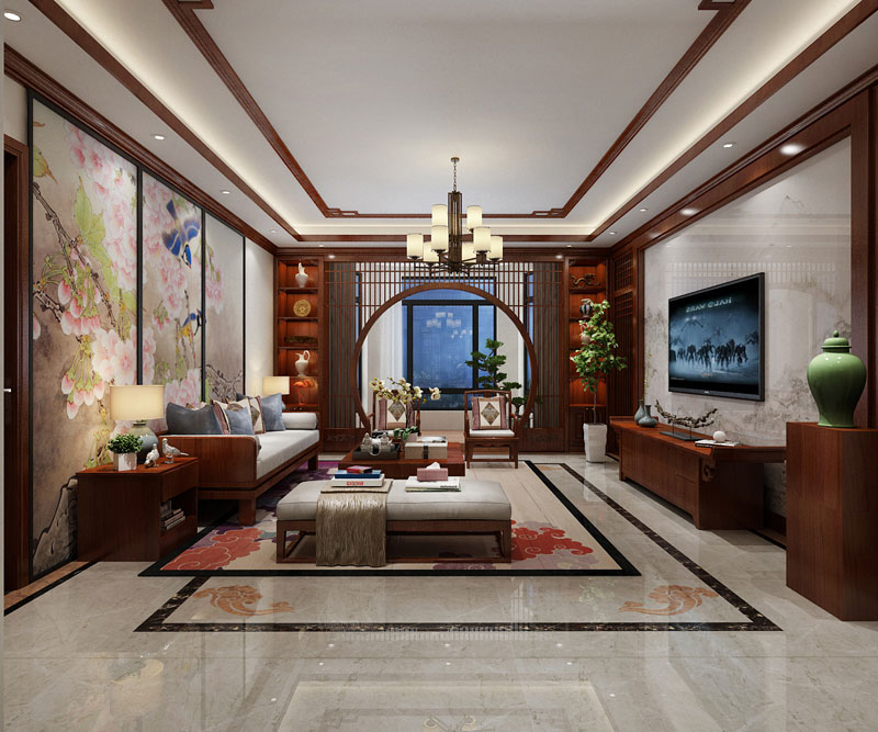 碧景苑171平米三室兩廳二衛(wèi)中式風格