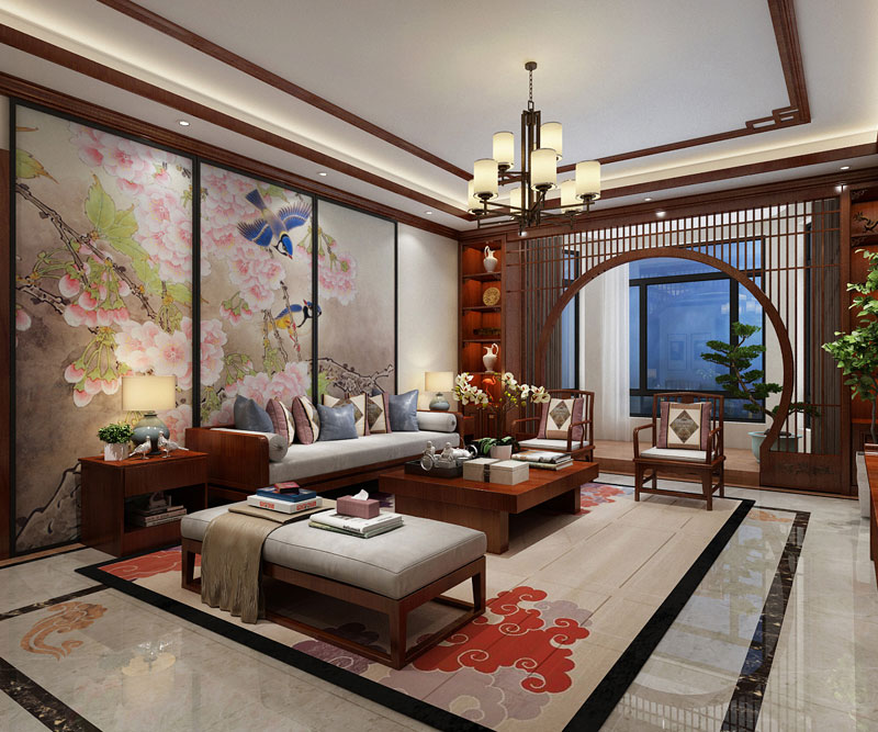 碧景苑171平米三室兩廳二衛(wèi)中式風格