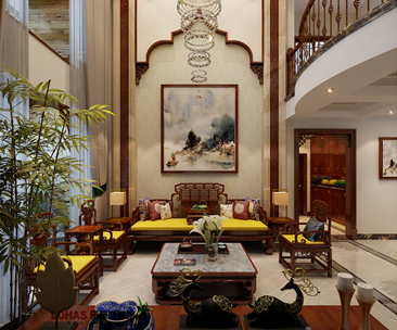 邯鄲涉縣別墅300平米中式風(fēng)格裝修案例