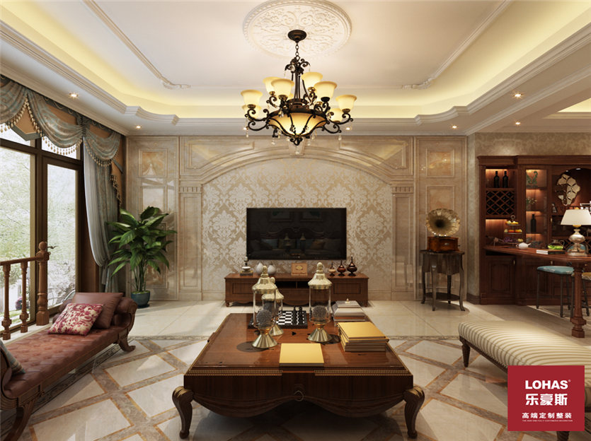 秦皇半島200平美式風(fēng)格裝修案例