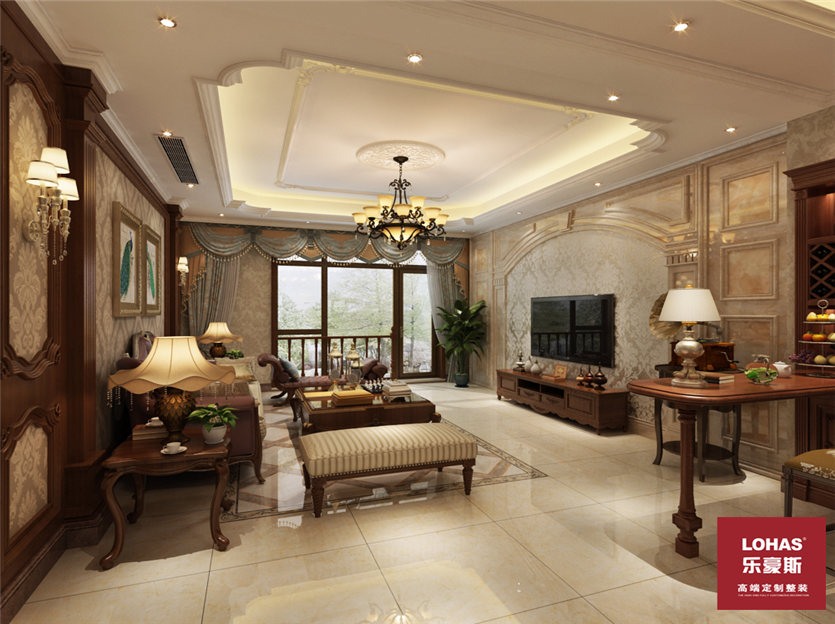 秦皇半島200平美式風(fēng)格裝修案例