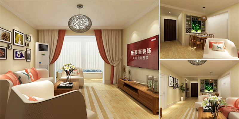 金碧園三室一廳實(shí)景效果圖