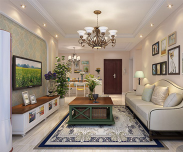 啟銳園103平米三室一廳美式風(fēng)格裝修