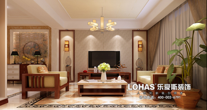 盛世御城160平米三室兩廳新中式風(fēng)格