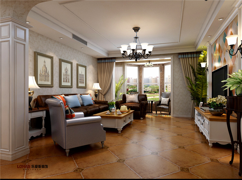 歐景園150平三室兩廳美式風(fēng)格裝修效果圖