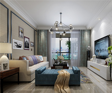 翰林觀天下85平米兩室一廳現(xiàn)代風(fēng)格