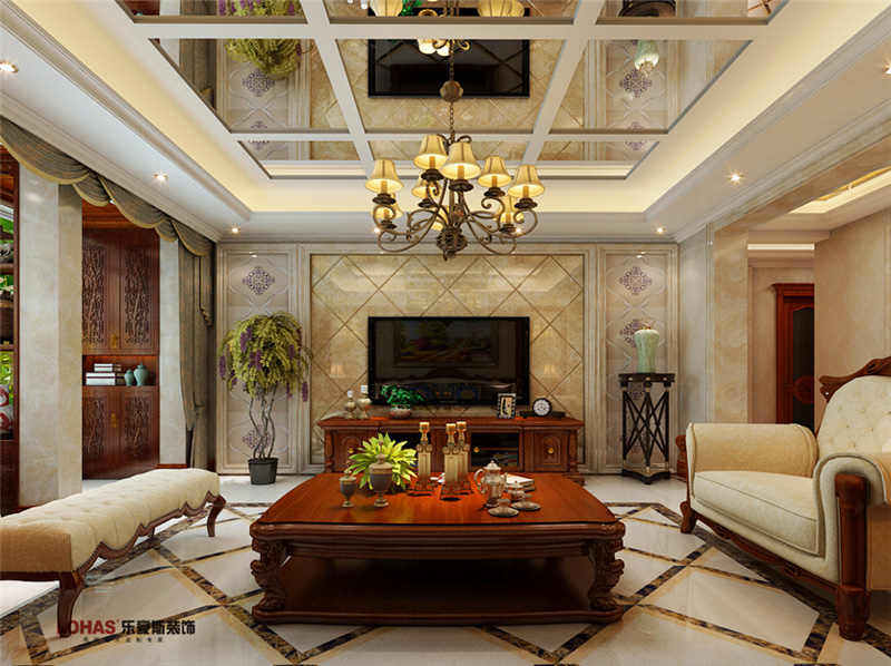 歐景園220平五室歐美混搭裝修效果圖