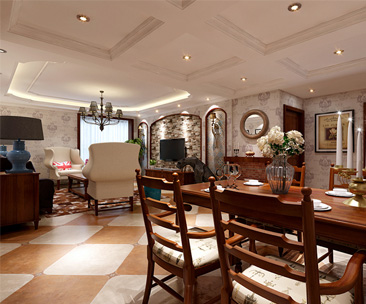 星河御城178平美式風(fēng)格裝修效果圖