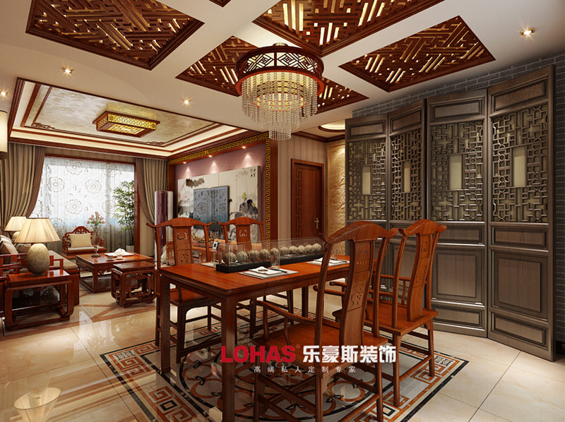 翠堤春曉94平三室兩廳兩衛(wèi)中式裝修風(fēng)格效果圖