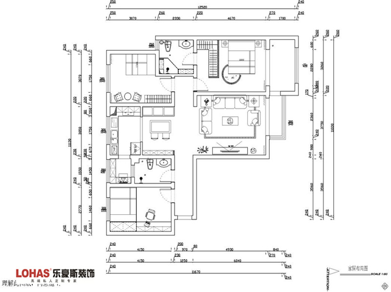 瀚唐137平簡歐裝修效果圖