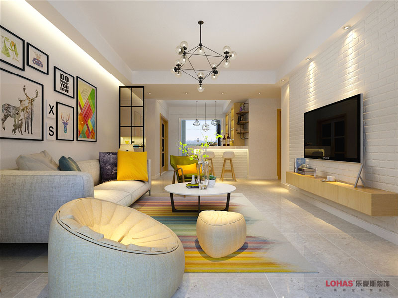 潤德天悅城118平米三室兩廳北歐風(fēng)格