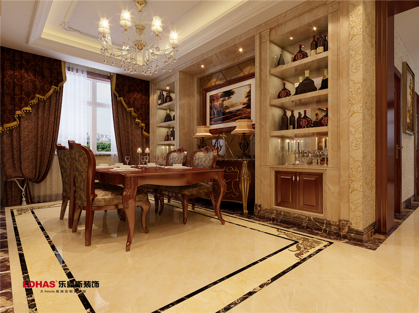 正定盛華公館190平美式裝修效果圖