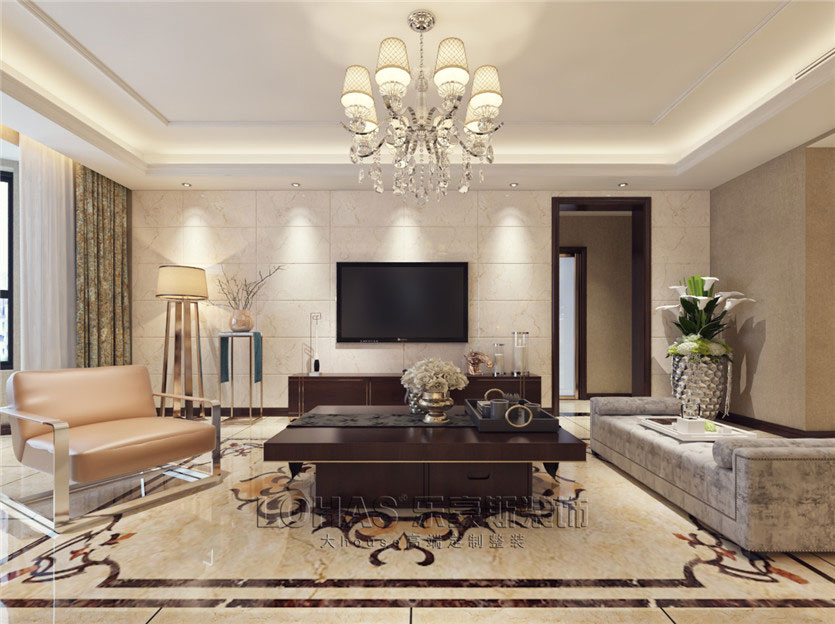 碧景園140平米三室二廳平簡約風(fēng)格裝修效果圖