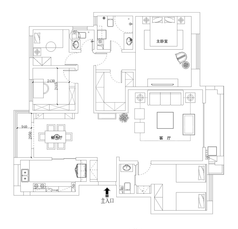 天山熙湖瀾岸/150平/美式風(fēng)格