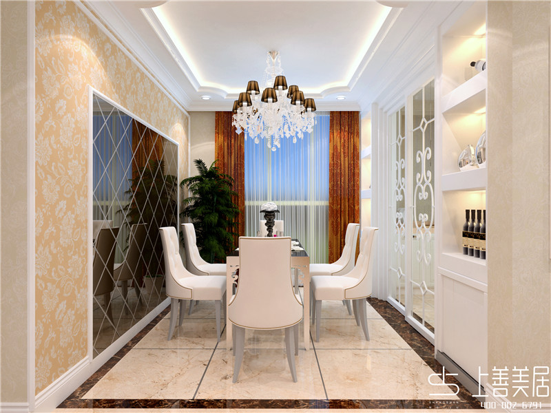 卓達星辰花園160平三室兩廳簡歐風格裝修效果圖