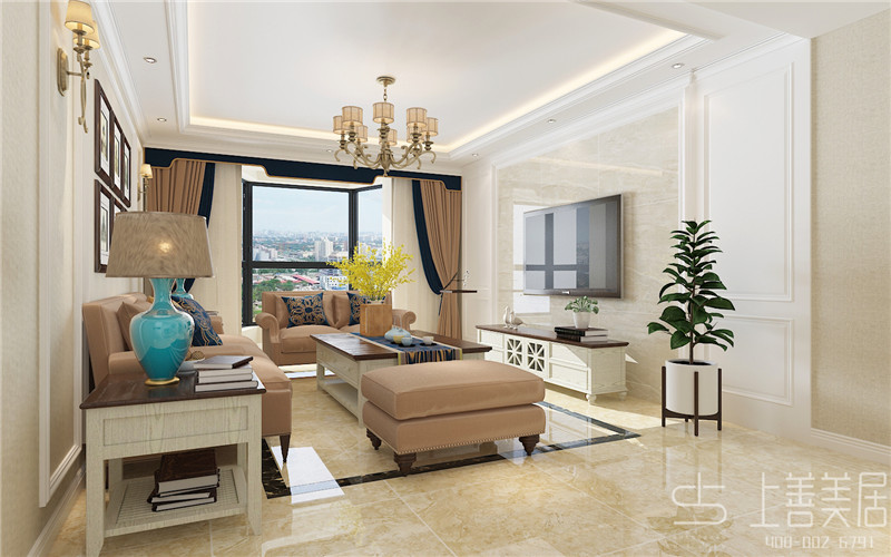 [舊房改造]井陘紅緯小區(qū)138平簡(jiǎn)歐裝修效果圖