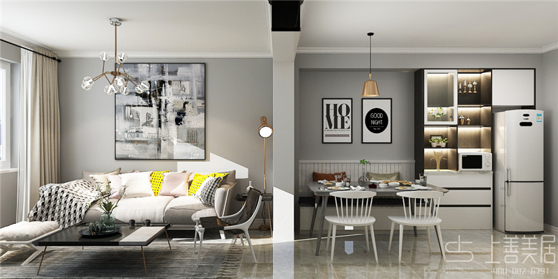 鐵路宿舍60平現(xiàn)代簡約風(fēng)格裝修效果圖