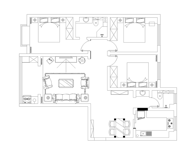 純棉時(shí)代130平簡(jiǎn)歐