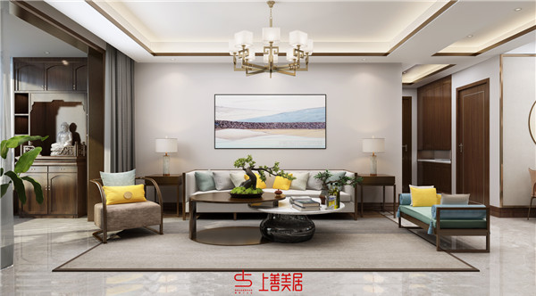 幸福城110㎡三室兩廳兩衛(wèi)新中式