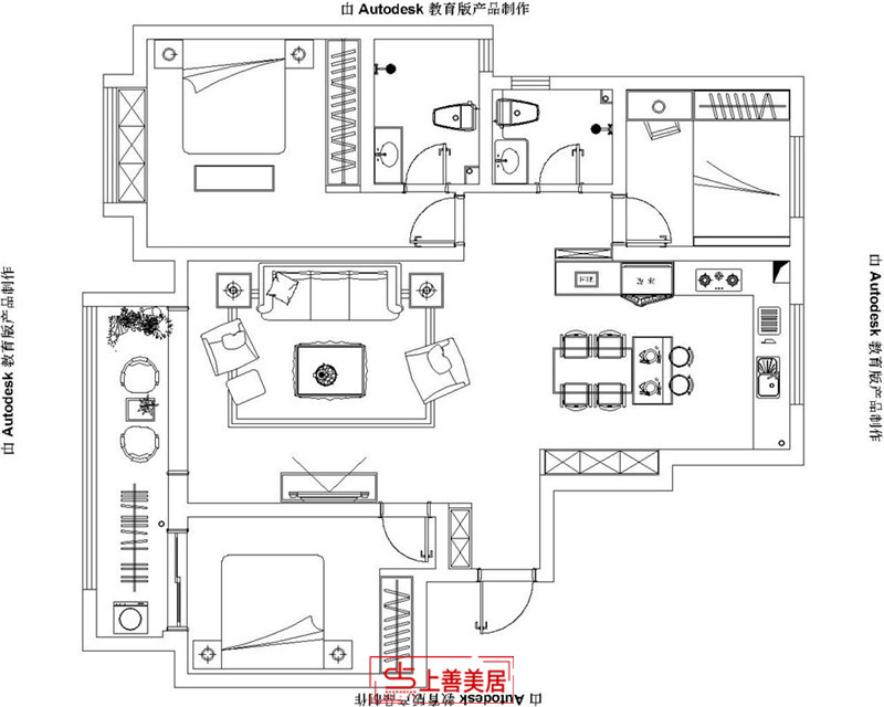 錦繡學(xué)府/140㎡/美式