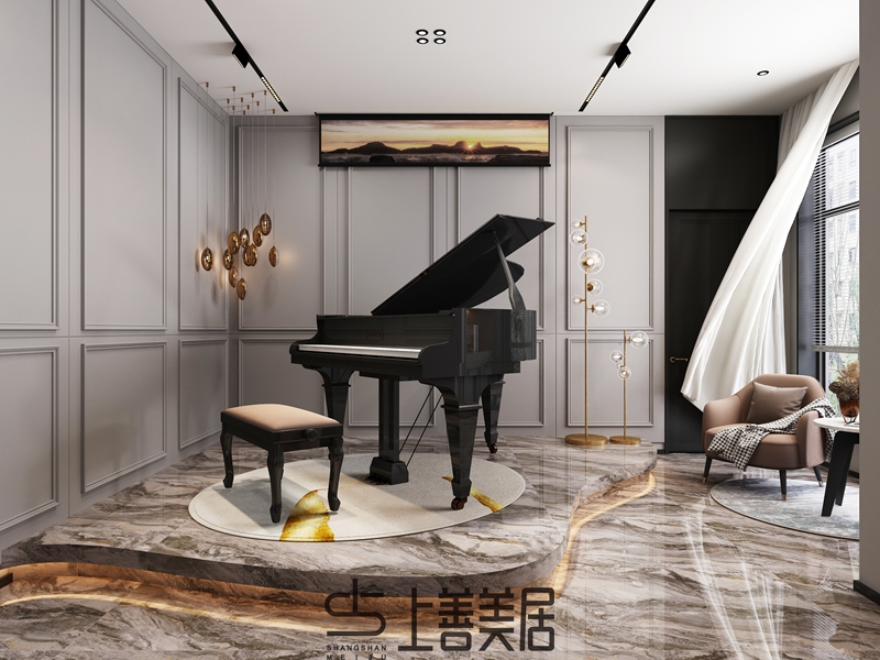 龍溪城300㎡上躍裝修法式后現(xiàn)代效果圖