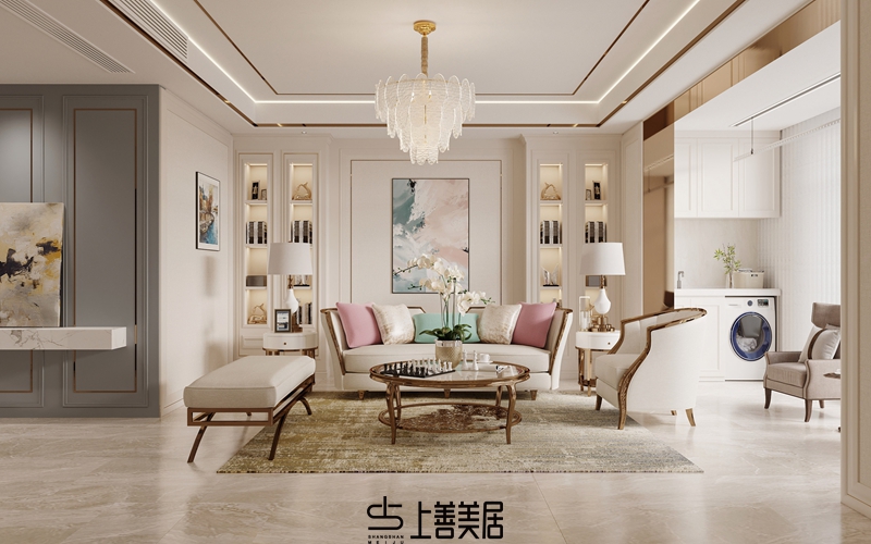 德賢華府160平簡(jiǎn)歐風(fēng)格裝修設(shè)計(jì)4