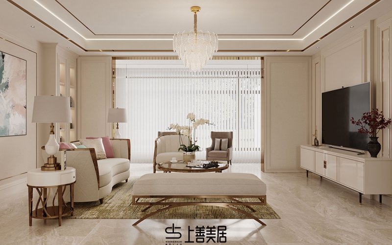 德賢華府160平簡(jiǎn)歐風(fēng)格裝修設(shè)計(jì)5