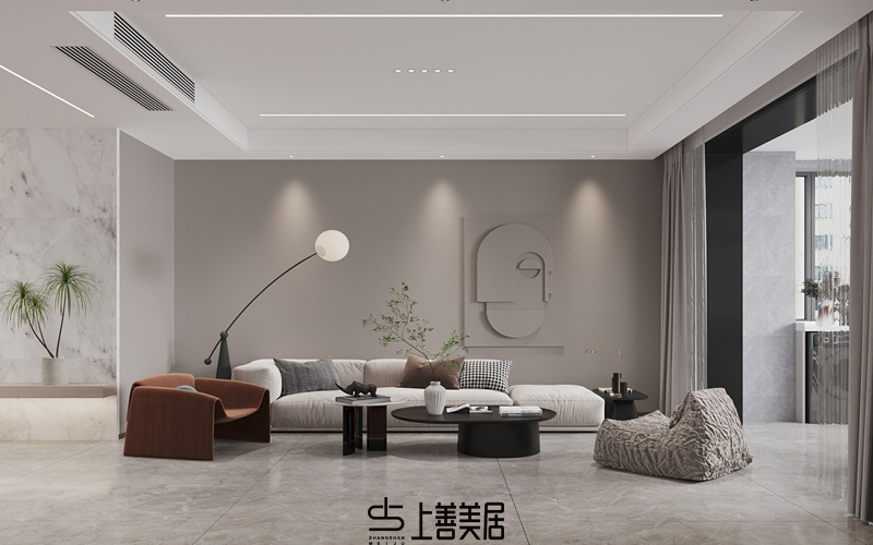 格林公館140平現(xiàn)代簡約風(fēng)格效果圖01