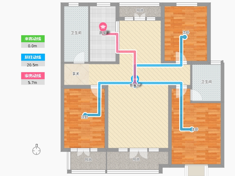 天璽名著3室2廳2衛(wèi)1廚138.0平戶型動靜線圖 天璽名著3室2廳2衛(wèi)1廚138.0平戶型動靜線圖