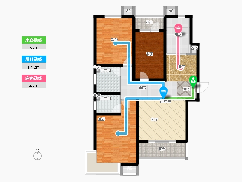 天璽名著3室0廳2衛(wèi)1廚158平戶型動(dòng)靜線圖 天璽名著3室0廳2衛(wèi)1廚158平戶型動(dòng)靜線圖