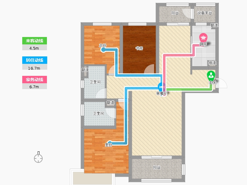 中冶德賢公館3室2廳2衛(wèi)1廚144.00㎡戶型動(dòng)靜線圖 中冶德賢公館3室2廳2衛(wèi)1廚144.00㎡戶型動(dòng)靜線圖