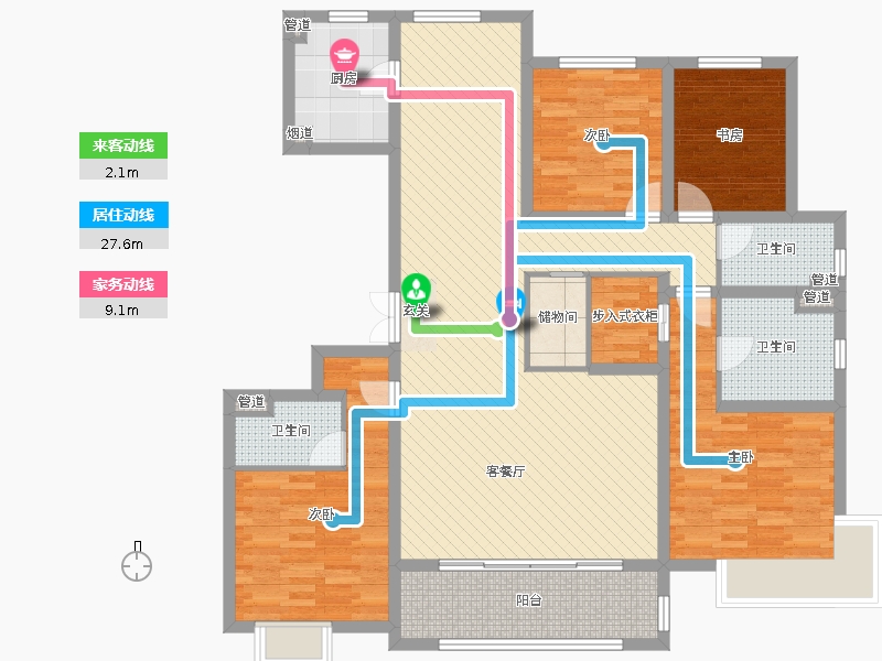 中冶德賢公館4室2廳3衛(wèi)1廚186.00㎡戶型動(dòng)靜線圖 中冶德賢公館4室2廳3衛(wèi)1廚186.00㎡戶型動(dòng)靜線圖