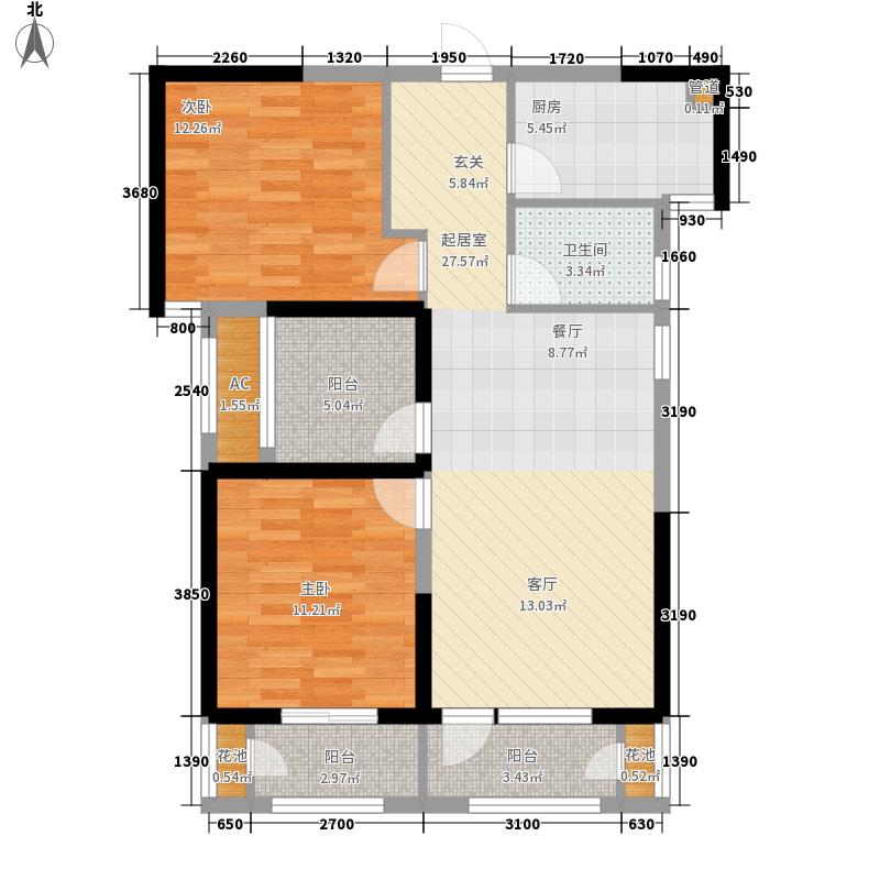 國源和天下2室0廳1衛(wèi)1廚107.00㎡戶型圖