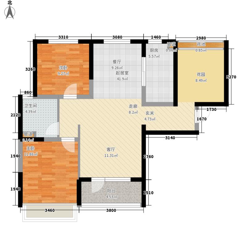 國源和天下2室0廳1衛(wèi)1廚113.00㎡戶型圖