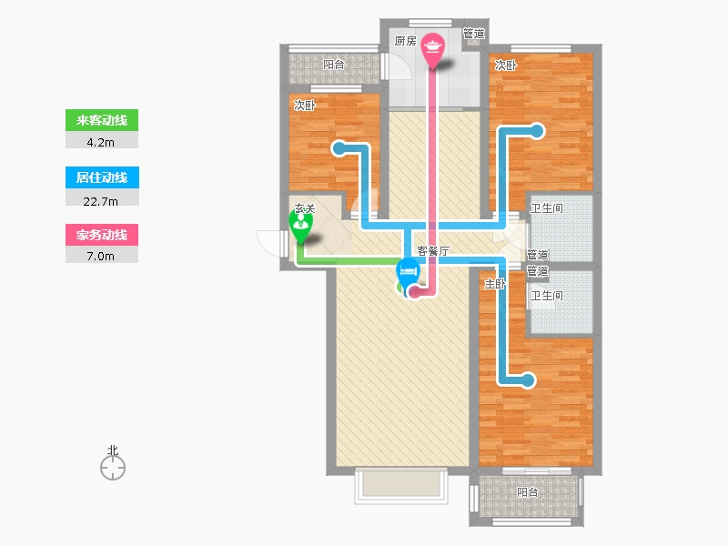 雨荷水岸3室1廳2衛(wèi)1廚97㎡動靜線圖