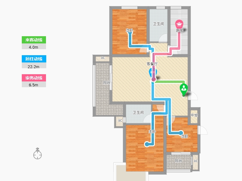 盛世御城3室1廳2衛(wèi)1廚125㎡動(dòng)靜線圖