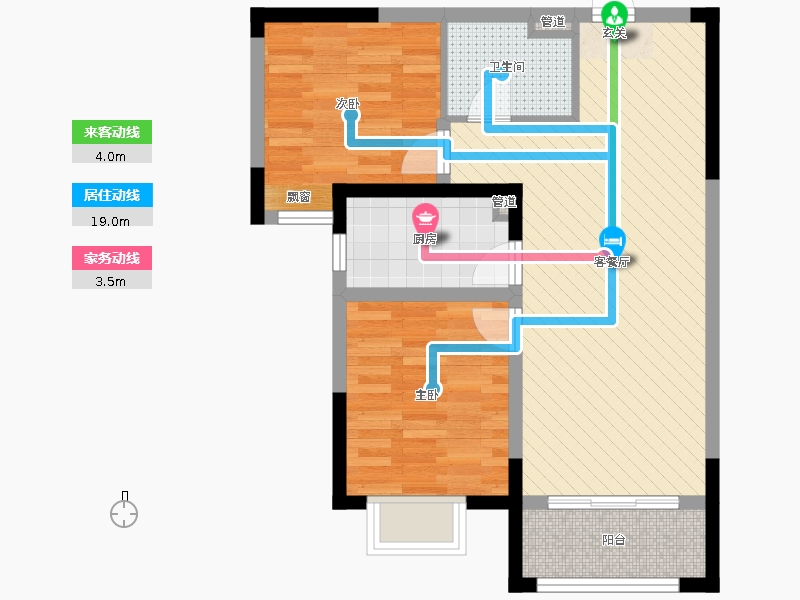 保利西悅春天2室2廳1衛(wèi)1廚88㎡動(dòng)靜線圖