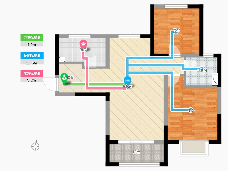 保利西悅春天2室2廳1衛(wèi)1廚97㎡動(dòng)靜線圖