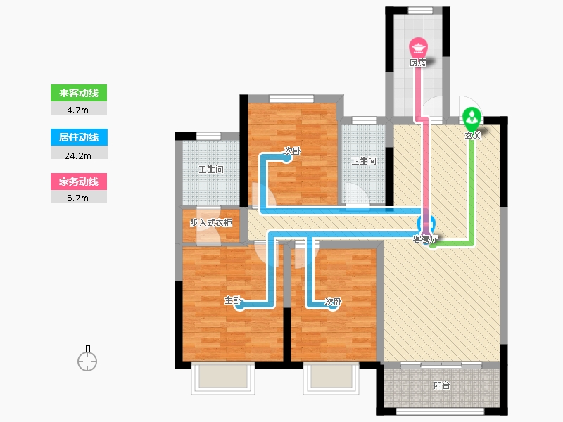 保利西悅春天3室2廳2衛(wèi)1廚123㎡動(dòng)靜線圖
