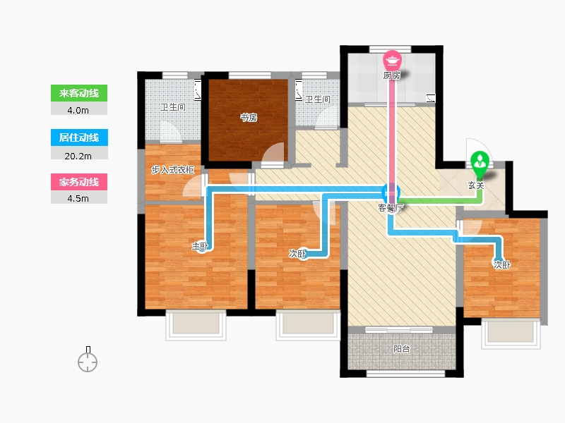 保利西悅春天4室2廳2衛(wèi)1廚139㎡動(dòng)靜線圖