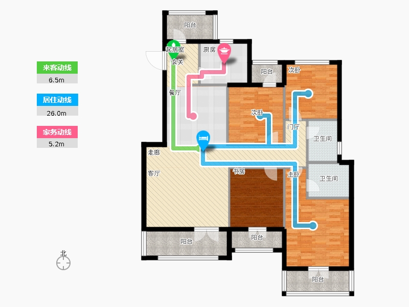 天下錦程4室3廳2衛(wèi)1廚139㎡動靜線圖