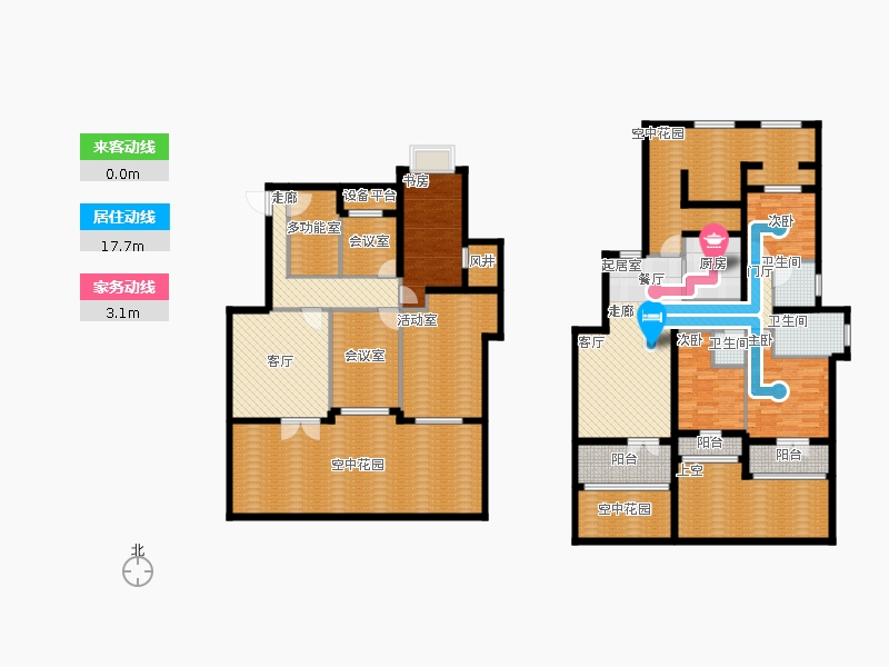 天下錦程4室3廳3衛(wèi)1廚226㎡動靜線圖
